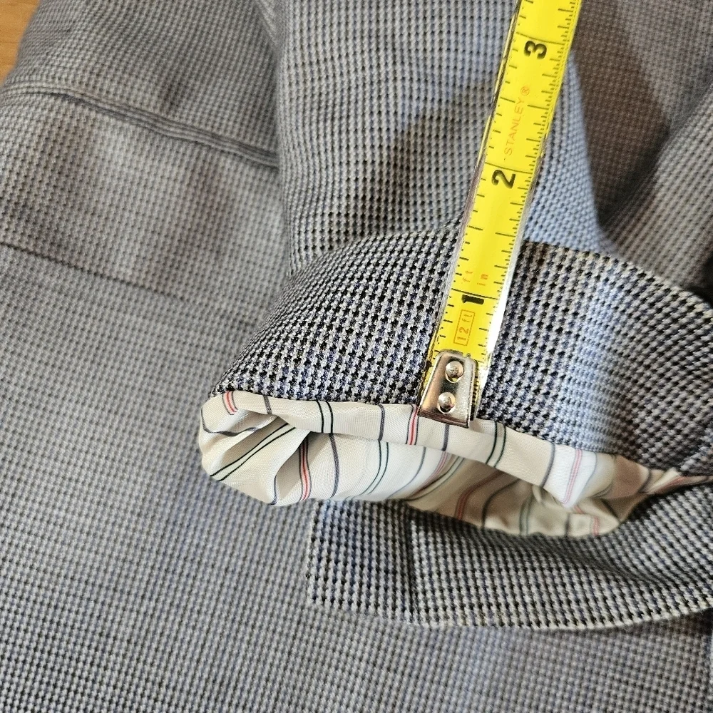 Ralph Ralph Lauren Silk Blue Gray Houndstooth Print Sport Coat Blazer Size 40R
